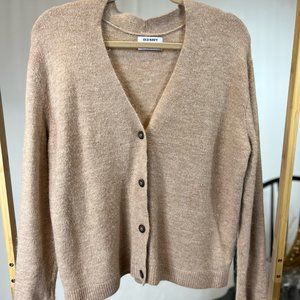 Tan Button Up Cardigan Sweater